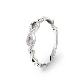 Ring 750/18 K Weissgold mit Diamanten 0.05 ct H/si, Infinity