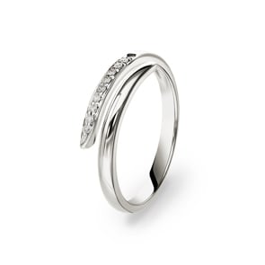 Ring 750/18 K Weissgold mit Diamanten 0.05 ct H/si