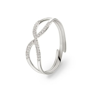 Ring 750/18 K Weissgold mit Diamanten 0.08 ct H/si