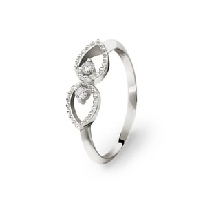 Ring 750/18 K Weissgold mit Diamanten 0.08 ct H/si
