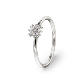 Ring 750/18 K Weissgold mit Diamanten 0.08 ct H/si