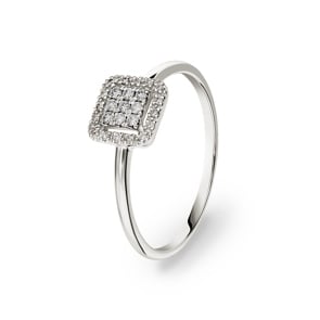 Ring 750/18 K Weissgold mit Diamanten 0.11 ct H/si