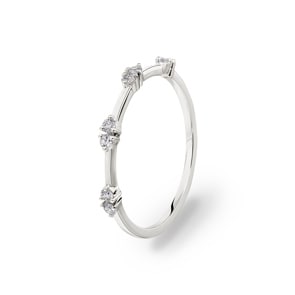 Ring 750/18 K Weissgold mit Diamanten 0.14 ct H/si