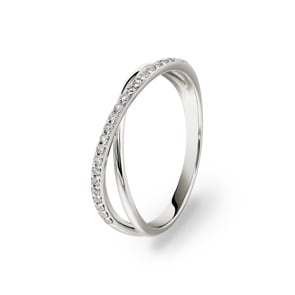 Ring 750/18 K Weissgold mit Diamanten 0.14 ct H/si