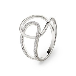 Ring 750/18 K Weissgold mit Diamanten 0.15 ct H/si