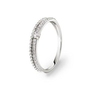 Ring 750/18 K Weissgold mit Diamanten 0.17 ct H/si