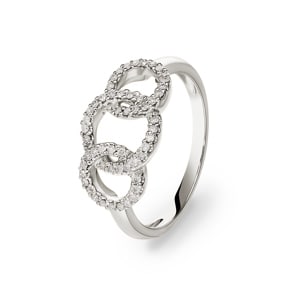 Ring 750/18 K Weissgold mit Diamanten 0.21 ct H/si