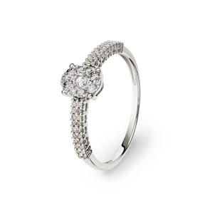 Bague or gris 750/18 ct avec diamants 0.29 ct H/si