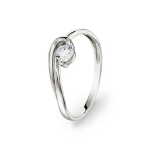 Ring 750/18 K Weissgold mit Zirkonia Ø 56