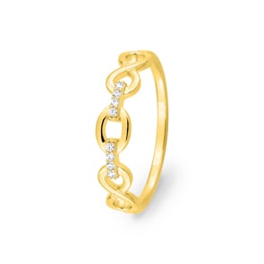 Ring Fantasie 375/9 K Gelbgold mit Zirkonia