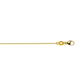 Diamondized Round Cable Chain 750/18 K Yellow Gold 1.2mm