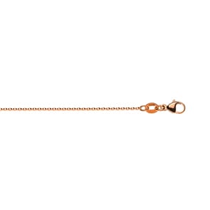 Diamondized Round Cable Chain 750/18 K Red Gold 1.2mm
