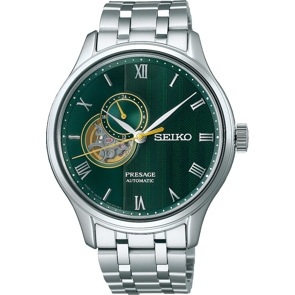 Seiko Presage Open Heart Japanese Garden Vert Mousse