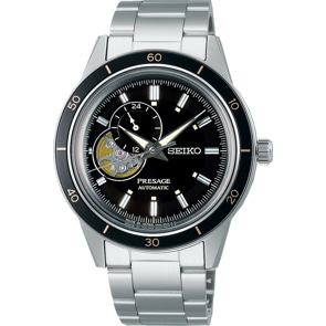 Seiko Presage Style 60's Automatic Open Heart Black