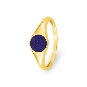 Siegelring 375/9 K Gelbgold mit Lapislazuli