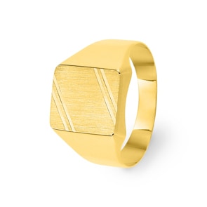 Signet Ring Semi Solid 750/18 K Yellow Gold