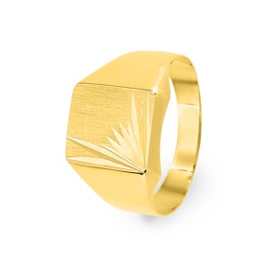 Signet Ring Semi Solid 750/18 K Yellow Gold