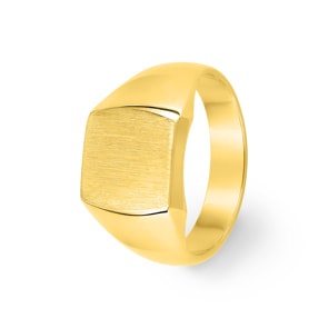Signet Ring Solid 750/18 K Yellow Gold 