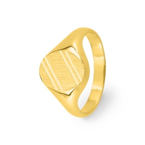 Signet Ring Solid 750/18 K Yellow Gold 
