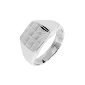 Siegelring 925 Silber facettiert, 11 x 11mm