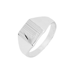 Siegelring 925 Silber facettiert, 11 x 9mm