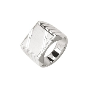 Siegelring 925 Silber facettiert, 13 x 13mm
