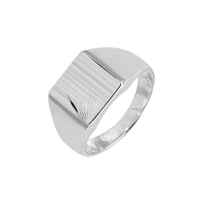 Siegelring 925 Silber facettiert, 13 x 14mm