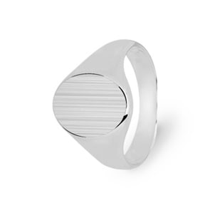 Signet Ring 925 Silver brushed, 10 x 13mm
