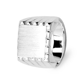 Chevalière Argent 925 brossé, 13 x 13mm