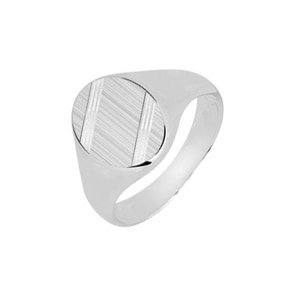 Siegelring 925 Silber gebürstet & facettiert, 10 x 13mm