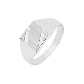 Siegelring 925 Silber gebürstet & facettiert, 11 x 9mm