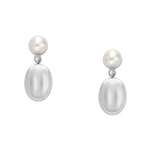 Skagen Hängeohrringe Agnethe Pearl Pebble Süsswasserperle weiss
