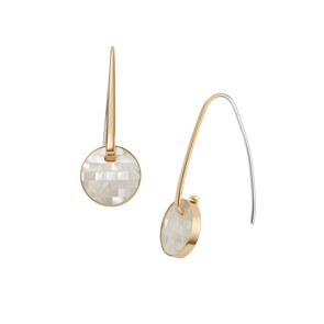 Skagen Hängeohrringe Agnethe Perlmutt goldfarben