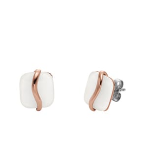 Skagen Ohrstecker Sofie Sea Glass Organic Shape Weiss