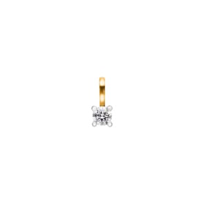 Pendentif solitaire or jaune 750/18 ct avec diamant 0.10ct. H/Si