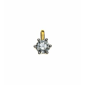 Solitär Anhänger 750/18 K Gelbgold mit Diamant 0.15ct. H/Si