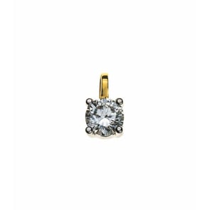Solitär Anhänger 750/18 K Gelbgold mit Diamant 0.25ct. H/Si