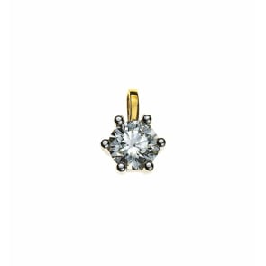 Solitär Anhänger 750/18 K Gelbgold mit Diamant 0.25ct. H/Si