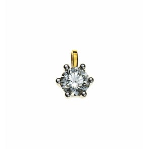 Solitär Anhänger 750/18 K Gelbgold mit Diamant 0.33ct. H/Si