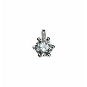 Pendentif solitaire or gris 750/18 ct avec diamant 0.33ct. H/Si