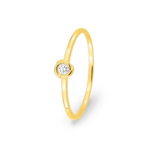 Solitärring 375/9 K Gelbgold mit Lab Grown Diamant 0.05 ct