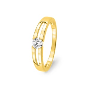 Solitärring 375/9 K Gelbgold mit Zirkonia