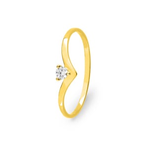 Solitärring 375/9 K Gelbgold mit Zirkonia