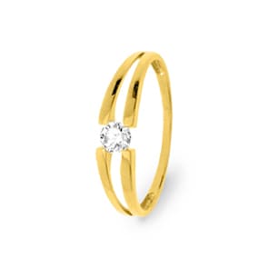 Solitärring 375/9 K Gelbgold mit Zirkonia