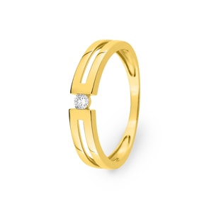 Solitärring 375/9 K Gelbgold mit Zirkonia