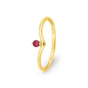 Solitärring 750/18 Gelbgold mit Rubin rund