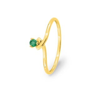 Solitärring 750/18 Gelbgold mit Smaragd rund