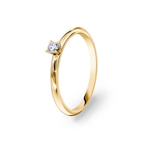 Solitärring 750/18 K Gelbgold mit Diamant 0.07 ct H/si