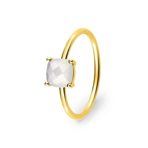 Solitärring 750/18 K Gelbgold mit Mondstein