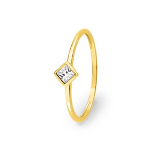 Solitärring 750/18 K Gelbgold mit Princess Zirkonia